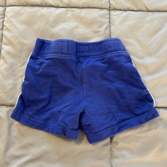 Size 4 girls blue cotton shorts with stripe - Picture 2 of 4